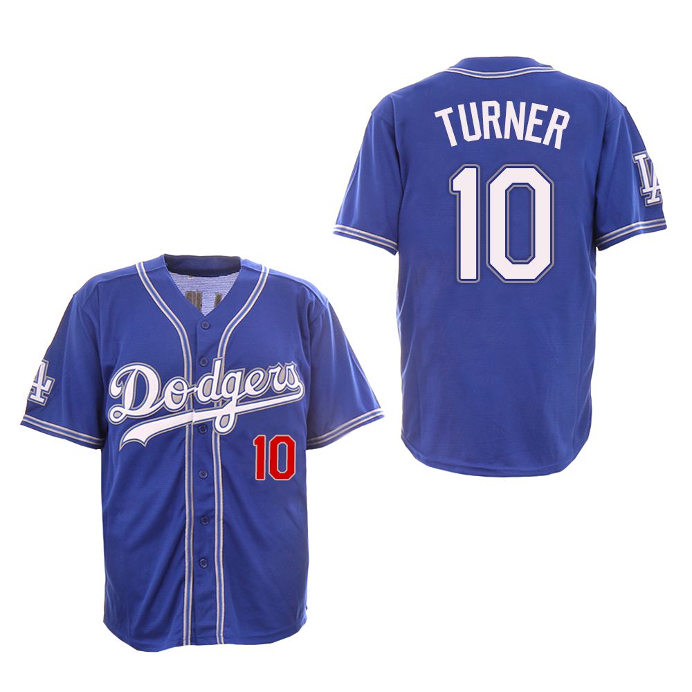 Men Los Angeles Dodgers #10 Turner Blue Fashion Edition MLB Jerseys